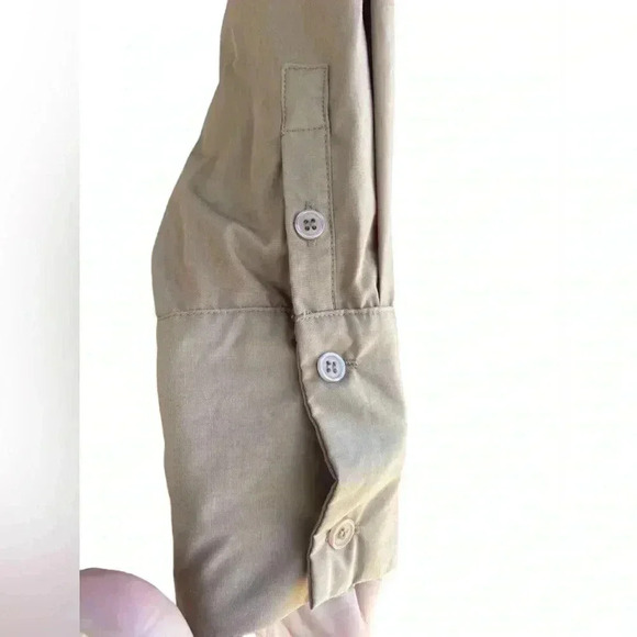 Fashon Nova women’s tunic camisole high low button down pocket tan Khaki beige - Picture 4 of 8